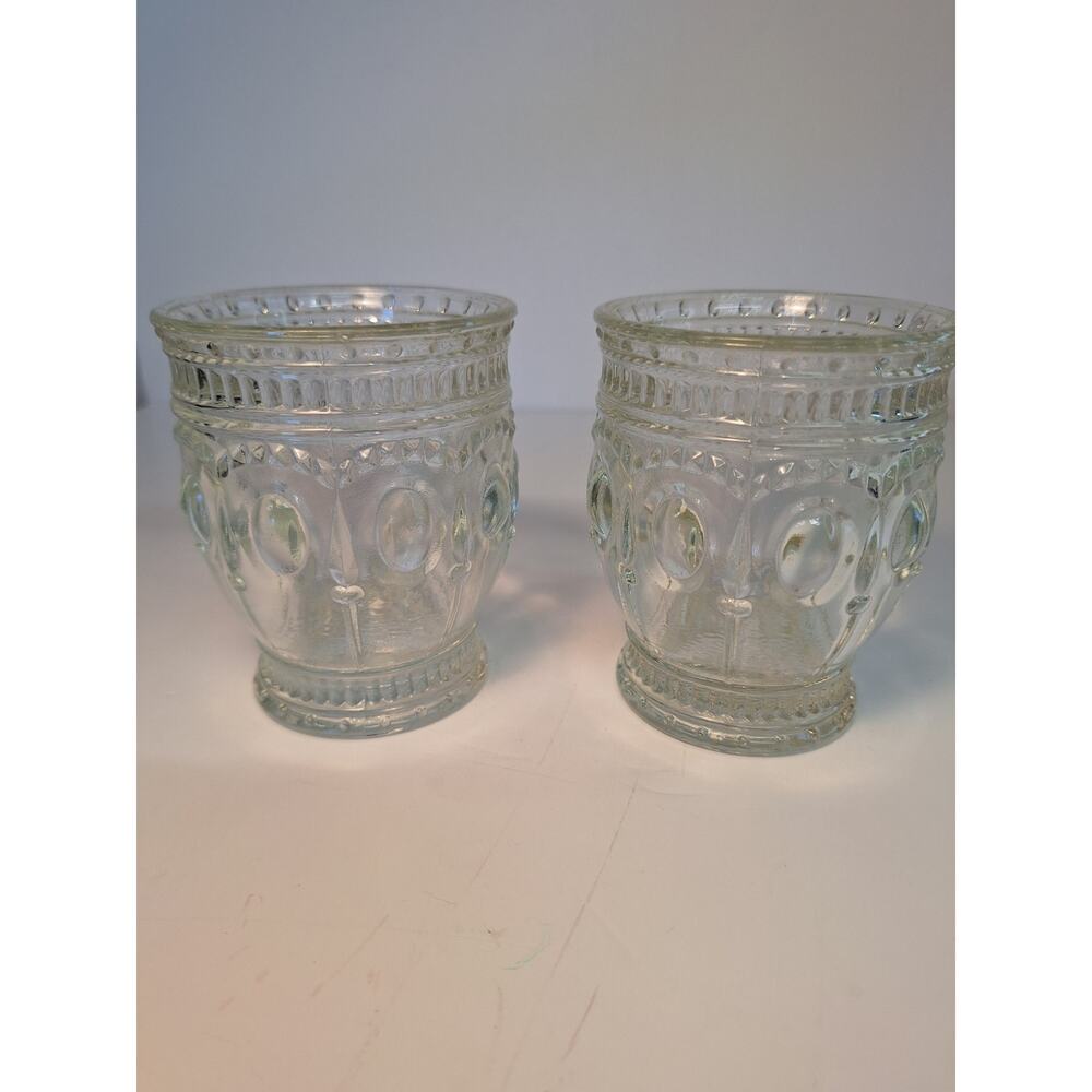 Vintage Inspired Bobbie Victorian Style Clear Glass Tumblers.